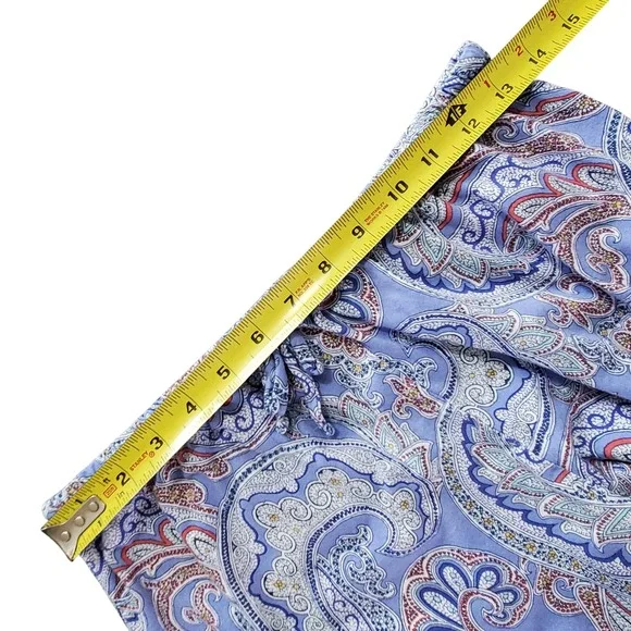 Lauren Ralph Lauren Women's small Blue Paisley Pajama Set Button Top Capri Pant - Picture 7 of 11